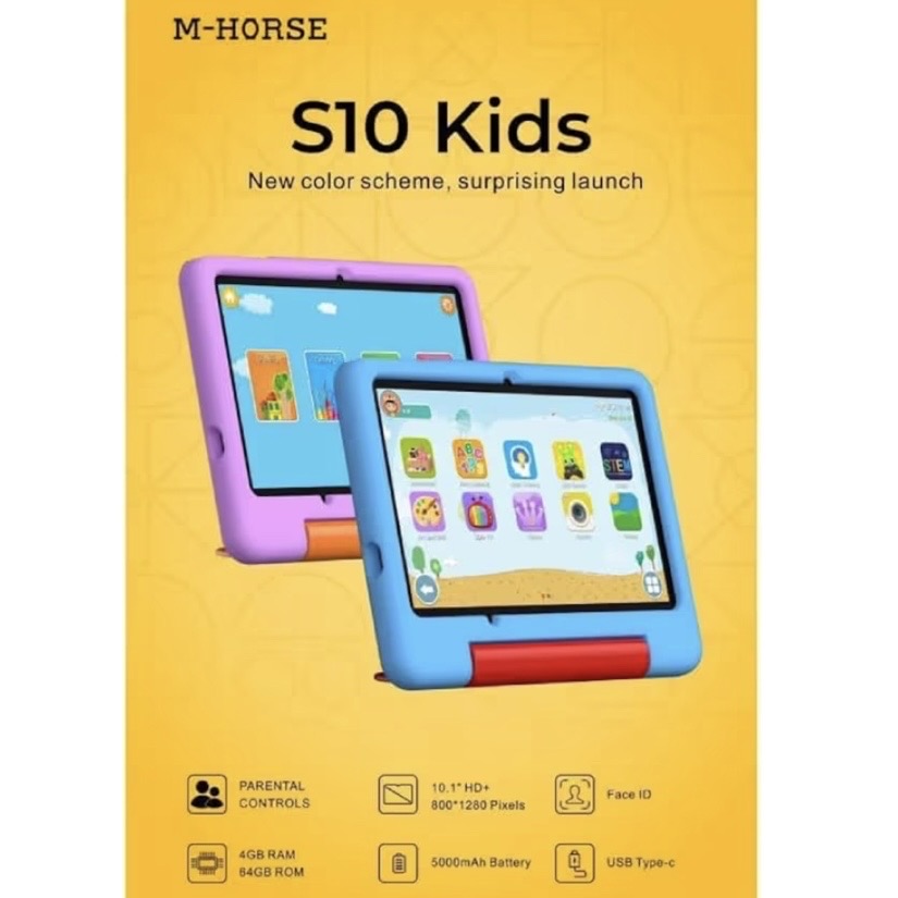 تابلت ام هورس M HORSE S10 للأطفال - واي فاي - ذاكرة 64 جيجا + 4 جيجا رام - صورة 2